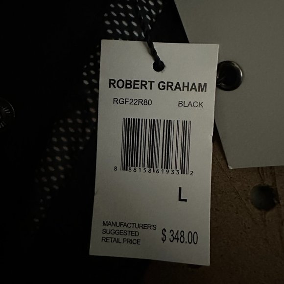 Robert Graham Full Zip Field Jacket Mens Stone $348 Black Logo RGF22R80 NEW - Picture 14 of 16